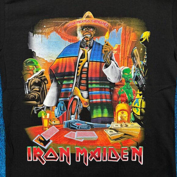 Iron Maiden “Viva Mexico Cabrones “ Heavy Metal Band Graphic T-Shirt Size Large - Picture 2 of 4